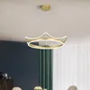 Lustres LOFAHS couronne d'or moderne pendentif LED lustre éclairage cercle suspendu pour salle à manger salon chambre