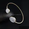 Bolegle Bangle Trendy Stone Style Oświadczenie biżuterii złoty kolor mankietu bijoux przyjaciele Prezenty Bransoletka Pserabangle Drop dostarczenie dhr3p