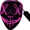 LED Light Cosplay Mask Halloween effrayant El Light Up Luminous Glow Masques pour les fêtes de danse Costume3914577