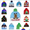 Feestmutsen led lichte kerstmuts winter warme beanie trui gebreide nieuwjaar kerstaardige flitsende haakhoeden drop levering hom dh7gp