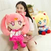 Poupées en peluche Anime Sailor Moon peluche mignon lune lièvre fait à la main poupée en peluche oreiller de couchage doux dessin animé Brinquidos fille 25-60 cm