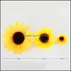 Fiori decorativi Ghirlande 10 Pz 7 Cm All'ingrosso Lagre Seta Girasole Testa di Fiore Artificiale Per Weddingdecoration Scrapbooking Acce Dhoui