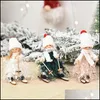 Decorazioni natalizie Nappa in legno Filato Skll Pendenti Albero di Natale Appeso Sciare Bambole Ornamento Decorazione allegra Consegna goccia H Dhl2N