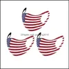 Party Masks United States National Flag Mascarilla Reusable Cloth Respirators Stars Breathable Face Mouth Mask Ash Proof Washable 2 Dhtui