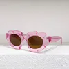 Sunglasses Acetate Translucent Tinted Women Fashion Weird Frame With Flower Shaped Eyeglass