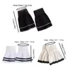 Knee Pads Chiffon Detachable Sleeve Fake Cuffs Female Lace Pleated Ruffles False Wristband Elastic Flare White Black Sleeves