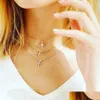 Hangende kettingen 32 8 cm kruis hanger choker ketting schattige cz charm vrouwen meisje klassieke sieraden schattig 925 sterling sier cr dhil3