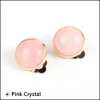 Manguito de orelha Mulheres 12 mm Rose Quartz Stone cabochons