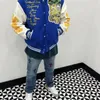 Letterman's Designer Jackets Saint God Embriodery Clowns PU Sleeve Baseball Collar Streetwear Cousu Hip Hop Varsity Outerwear Femmes Tops Bomber Coat