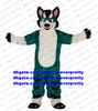 Blue Long Fur Furry Fox Mascot Costume Husky Dog Wolf Fursuit Vuxen Tecknad karaktärdräkt Grupp Foto Carnival Fiesta Zz7568