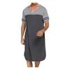 Men's T Shirts Nightgowns Mens T-shirts Baggy Plus Size V Neck Short Sleeve Long Sleepwear Big&tall Pajama Sleeping Wear Daily Home Tees