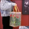 Geschenkwikkeling Bloemist Bloempakketzak Clear PVC Bouquet met handvat Valentijnsdag Verjaardag Geschenk Pouch Drop Delivery Home Garden Festi DHG60