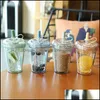 Tumblers 520Ml Tumbler With Sts Double Layer Leakproof Milk Coffee Glitter Water Bottles Drop Delivery Home Garden Kitchen Dining Ba Dhqjd
