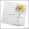 Biglietti d'auguri Fiori Biglietti d'auguri Gypsophila Carta di benedizione scritta a mano essiccata Regalo di compleanno Inviti di nozze Dhs 101 Drop Deli Dhwab