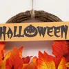 Dekorative Blumen Halloween Kranz Tür Anhänger Spukhaus Dekoration Tragbare Kürbis Geister Festival Herbst Party Supplies