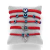 Bracelet de charme ￠ cordes rouges ￠ main perle tress￩e