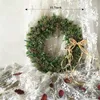 Decorative Flowers Green Leaves Wreath 15.75'' Front Door Artificial Shell Grass Boxwood Hanging For Wedding Wall Window Party Decor