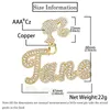 패션 골드 도금 풀 아이스 아웃 블링 CZ DIY 커스텀 이름 편지 목걸이 남성 여성을위한 3mm 24 인치 로프 체인