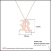 Pendant Necklaces Fashion Old English Alphabet 26 Az Letter Pendant Necklace For Women Stainless Steel Capital Sier Gold Initial Bir Dhuam