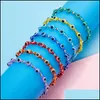Charm Bracelets Turkish Evil Blue Eye Beads Bracelet Handmade Braided Rope Chain Colorf Couple Crystal Bracelets Drop Delivery Jewelr Dhjwk