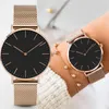 Avanços de pulso Luxo Rose Gold Gold Women Women Bracelet Watches Top Brand Ladies Casual Quartz Steel Women's Womistwatch