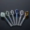 En gros Multi Styles Fumer Pipes Pyrex Verre Brûleur À Huile Tuyaux Tube Droit Main Pipe Tabac Cuillère Poignée Accessoires