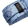 Bow Ties Luxury Designer Blue Paisley Silk Gifts for Men Gold Metal Tack z pierścieniem łańcuchowym Dibange