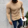 Suéteres masculinos Anti-Shrink Men Sweater Outono Inverno WhiM Warm Color Solid Roul Redond Manga Longa Spring Spring Macho machado Pulloves