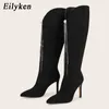 Botas eilyken novo design Crystal Fringe Women Knee Boots Alta