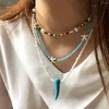 Gargantilla Bohemia para mujer, collar con cuentas de perlas de imitación multicapa de estilo étnico con cuentas, joyería informal para vacaciones en la playa