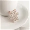 Stift brosches crystal snöblomma brosch pin charm kvinnor pärla pendel rhinestone stor snöflinga vinter tema julbroscher hela dhvjx