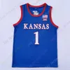 2023 Final Four 4 Kansas Jayhawks Maillot de basket-ball NCAA Ochai Agbaji Gradey Dick Jalen Wilson Bobby Pettiford Jr Dajuan Harris