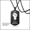 Pendentif Colliers Mode Black Lives Matter Collier Protest Militaire Marque Hiphop En Acier Inoxydable Pendentif Drop Delivery Bijoux Ne Dh46G