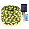 100 m LED Solar String ljusgr￶n PVC -tr￥d utomhus Solar Chrismtas Fairy Light Copper Wire Led Garland Light for Garden Patio Decor