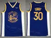 jersey Men The Finals Patch Basketball Stephen Curry Jersey 30 Retro Team Black Blue Navy White Yellow Color Away Respirável Pure''n