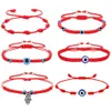 Pulseras con dijes Pulseras de cuerda con nudo de palma de Fátima hechas a mano Pulsera trenzada turca de ojo de la suerte para mujeres Hombres Joyería de entrega directa Dhvwu