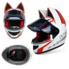 Casques de cyclisme Casque tout-terrain Moto Casco Moto casque intégral amovible oreille de chat quatre saisons respirant Motocross casque de Moto T221107