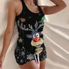 Herren-Nachtwäsche, Weihnachtszwerge, niedlicher Aufdruck, ärmellose Tank-Tops, Shorts, Pyjamas, Damen-Freizeitanzug, Pyjama-Set, Weihnachten