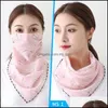 Designer Maskers Woman Sunshade Masks Sjaal Chiffon Veil Ladies Zomer Fashion Strand Tulband Stoffbestendig 45 Patronen Drop Delivery Home G DHIW0