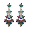 Boucles d'oreilles BK Fine Jewelry Charme coloré Cristal Strass Géométrique Fleur Style Dangle Femmes Exquis