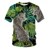 Erkek T Shirt Homme Gömlek Tops 2022 Jungle Leopard 3d Baskı T-shirt Erkek Kadın Hip Hop Moda Takım Elbise Harajuku Tişörtleri Kısa Kollu