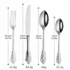 Servis uppsättningar Silver Mirror Cutary Set Kitchenware Fork Spoon Knife Luxury Table Provle Stainless Steel Flatware Drop