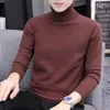 Herrtröjor Herrknappar Höstkläder Hösten och vinter Casual Solid Color Sweater High-Neck Youth Korean Version of the Trend Inner