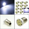 Car Bulbs 10Pcs E10 Ey10 3020Smd 8 Led White Lights Miniature Screw Bb Lamp For Diy Lionel Dc 12V Drop Delivery Mobiles Motorcycles Dhwe4