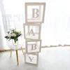 Partydekoration DIY A-Z Buchstaben Luftballons Box Transparent Name Erster 1. Geburtstag Dekor Macaron Babyparty Versorgung