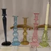 Candle Holders Nordic Glass Romantic Dinner Home Decoration Candlestick For Birthday Wending Holder Wax Portavelas Decor