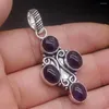 Colliers pendants bijoux de pierres grasses grandes promotion Single unique 925 Silver vintage Natural Amethyst Topaz Lady Women Collier 0127