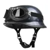 Caschi ciclistici HeroBiker Casco motociclistico tedesco in pelle pilota in pelle pilota motocicletta a faccia aperta mezzo casco da crociera da crociera pilota pilota s t221107