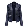 Women's Leather Faux Spring Autumn Jacket Women Slim Fit Motor Biker PU Short Coat Stand Collar Ladies Zipper Outerwear 221111