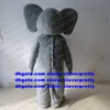 Gray Elephant Mascot Mascot Assume Cartoon Cartoon Suit Suit Enterprise Propanda Campand